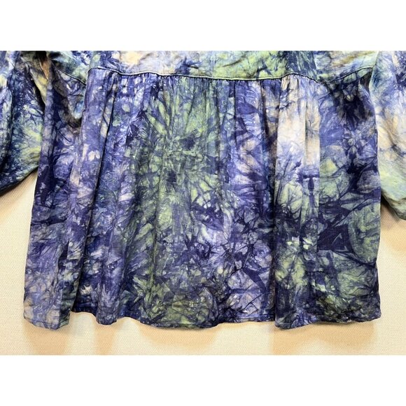 Cabi Womens Woodstock Tunic Blouse Medium Multicolor Tie-Dye Button Front Casual - Picture 13 of 13
